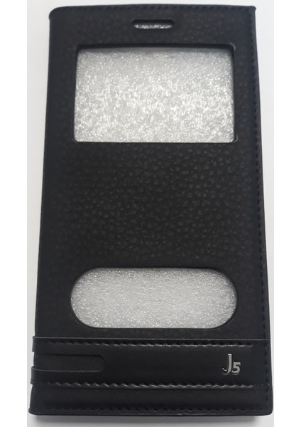 Samsung J5 Pencereli Gizli Mıknatıslı Silikon Kasalı Lüx Kapaklı Kılıf