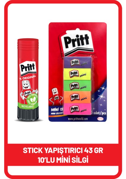 Stick 43 gr Shrink + Pritt Mini Silgi 10'lu Blister