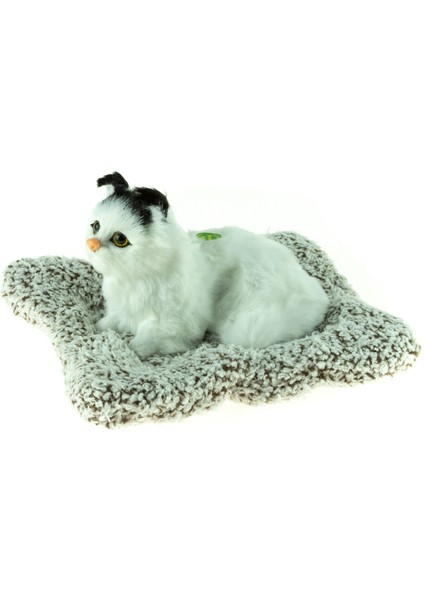 Oyuncak Peluş Kedi Yastıklı Yatan Kedi Sesli