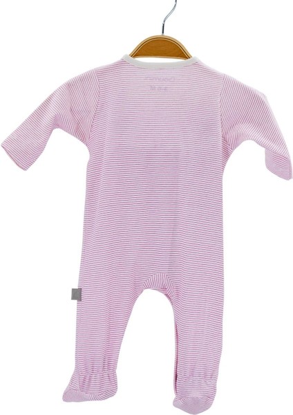 Bebek Tulumu Pembe Çizgili Patikli Tulum