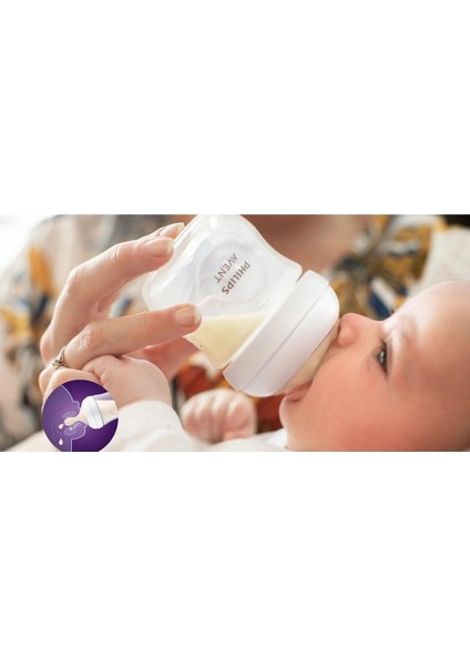 Philips Avent Natural Response Cam Biberon, 120Ml, 0+ Ay,Doğal Tepkili Biberon Emziği, Scy930/01