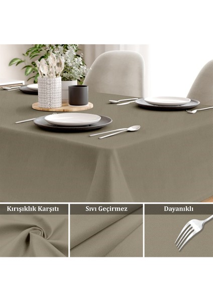 Canvas Sıvı Geçirmez Leke Tutmaz Vizon Masa Örtüsü fiyatları