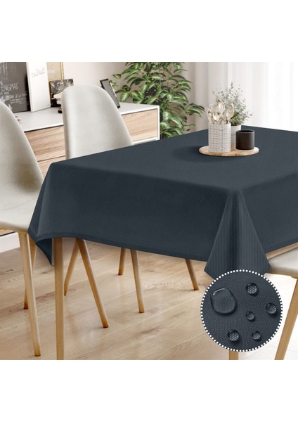 Canvas Sıvı Geçirmez Leke Tutmaz Lacivert Masa Örtüsü