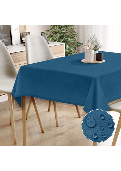 Canvas Sıvı Geçirmez Leke Tutmaz Saks Masa Örtüsü