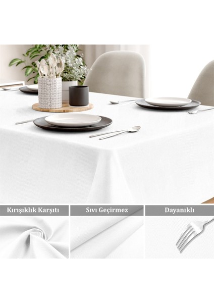 Canvas Sıvı Geçirmez Leke Tutmaz Beyaz Masa Örtüsü fiyatları