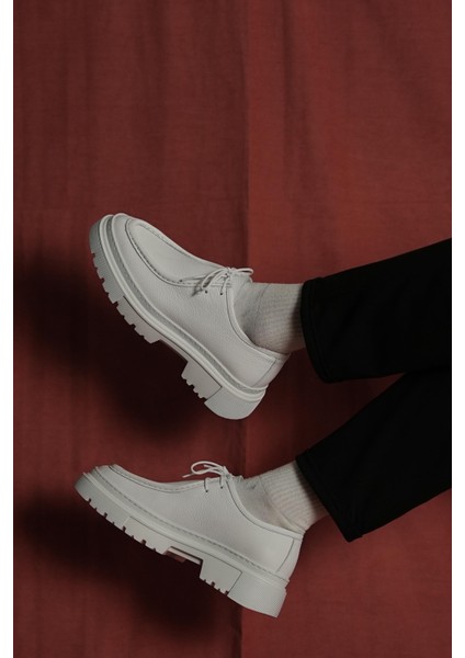 Alviso Longo Model Deri El Yapımı Erkek Beyaz Casual Ayakkabı
