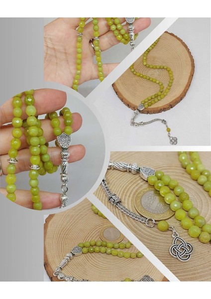 Peridot (Zebercet) Taşı Faset Kesim 99LUK Tesbih 6mm (5650)