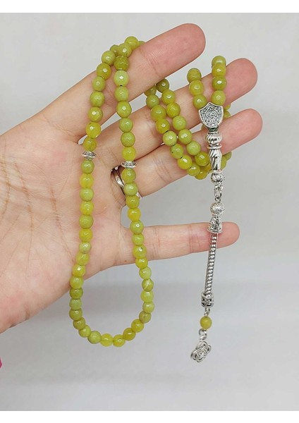 Peridot (Zebercet) Taşı Faset Kesim 99LUK Tesbih 6mm (5650)