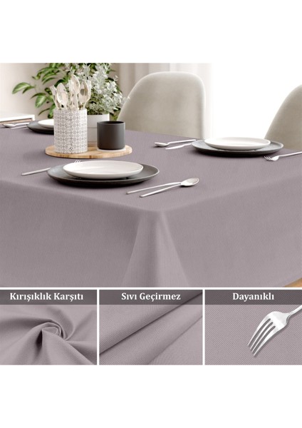 Canvas Sıvı Geçirmez Leke Tutmaz Lila Masa Örtüsü fiyatları