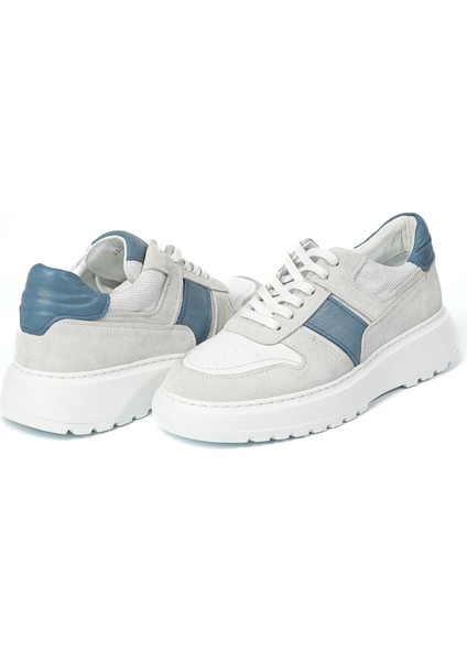 Strauss Model Deri El Yapımı Erkek Beyaz - Lacivert Sneaker fiyatları