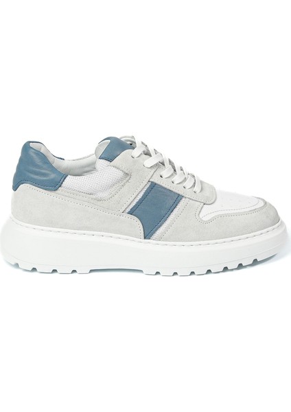 Strauss Model Deri El Yapımı Erkek Beyaz - Lacivert Sneaker modelleri