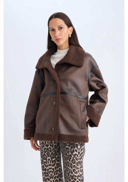 Relax Fit Polo Yaka Mont Düğmeli Cepli Mevsimlik Pelüş Astarlı D3994AX24WN modelleri