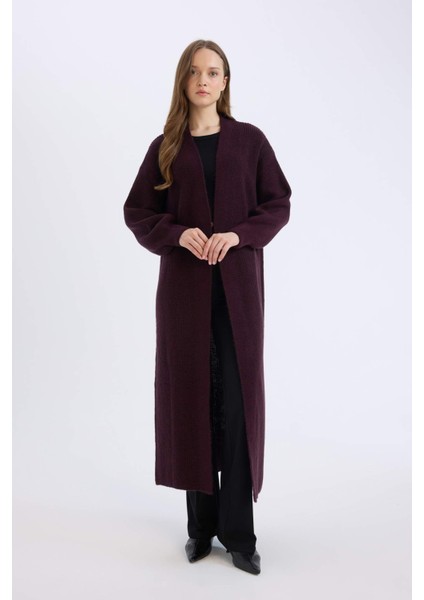 Regular Fit Basic Düz Uzun Triko Hırka D4367AX24WN