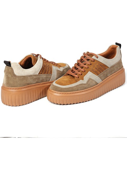 Richard Model Deri El Yapımı Erkek Tarçın Sneaker