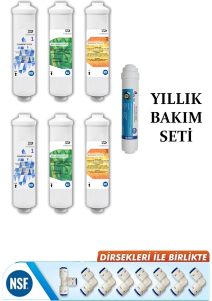 Waterdizayn Yıllık Bakım Seti Kapalı Kasa Su Arıtma Cihazı Için Filtre Seti