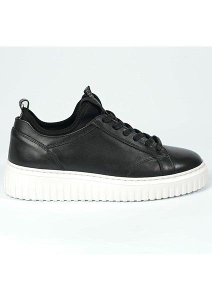 Pandelis Model Deri El Yapımı Erkek Siyah Sneaker