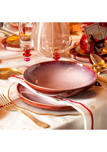 Fonte Stoneware Çukur Tabak 22X22X6 cm Fuşya fiyatları