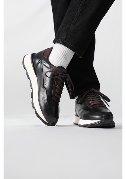 Rozak Model Deri El Yapımı Erkek Beyaz - Siyah Sneaker modelleri