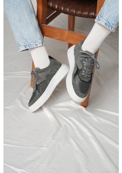Guernica Model Deri El Yapımı Erkek Gri Sneaker