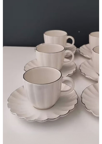 Luz Form Platin File 12 Parça 6 Kişilik Kahve Fincan Takımı fiyatları