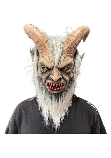 Erkek Krampus Demon Maskesi Film Cosplay Koyun Boynuzu Şeytan Kafa Kapağı (Yurt Dışından)