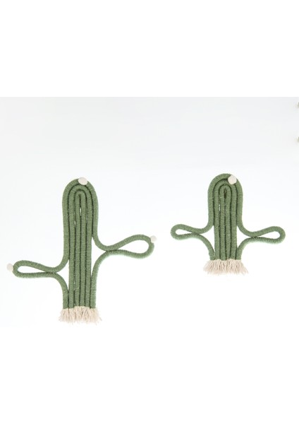 Deco Cactus 2'li Dekoratif Süs - Yeşil - 25X20 cm