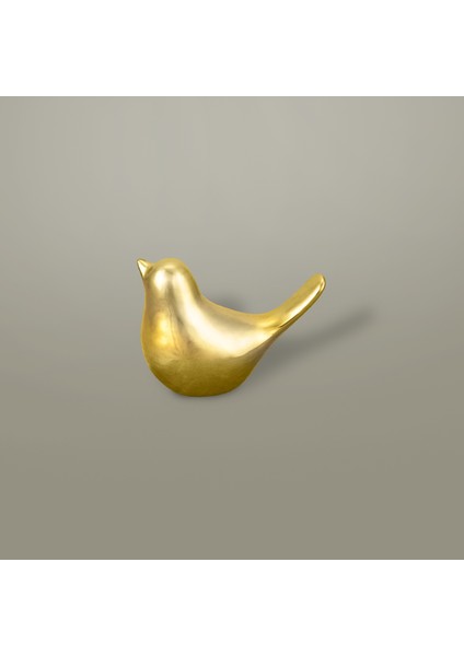 Kuş Obje - Altın - 12,8x6,2x9,8 cm