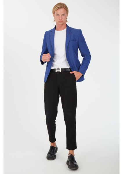 5110 Dar Kalıp Yarım Astarlı Indigo Erkek Blazer Ceket fiyatları