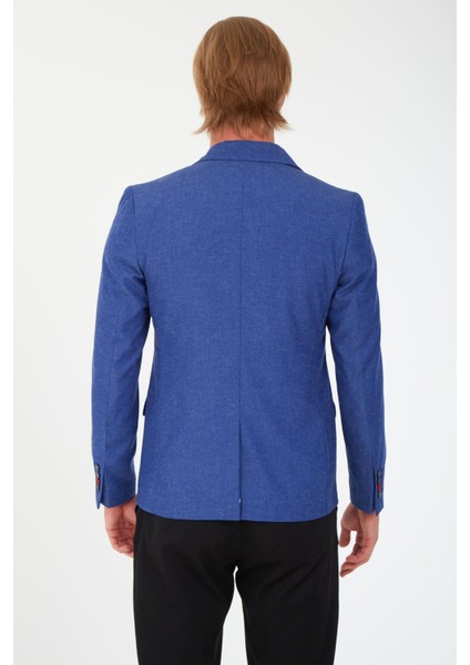 5110 Dar Kalıp Yarım Astarlı Indigo Erkek Blazer Ceket fırsatları