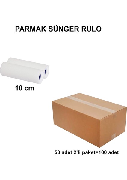 Izmir Fırça Arge Toptan Parmak Rulo Sünger Yedek 5 cm (2'li) 100 Adet 012431