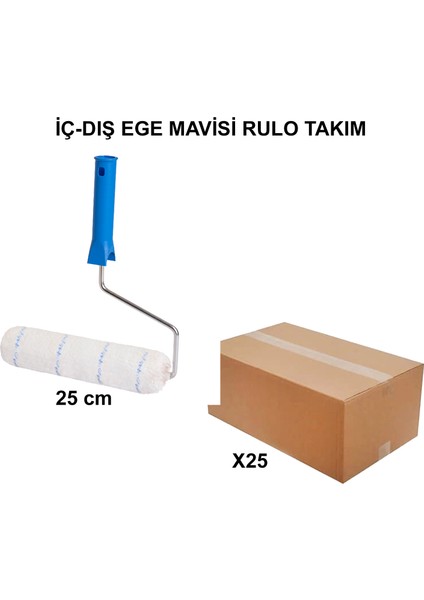 Izmir Fırça Arge Toptan Iç - Dış Ege Mavisi Rulo Takım 25CM - 25 Adet 016859