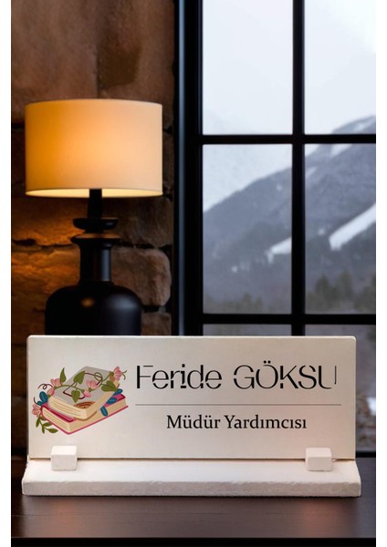 Kişiye Özel Müdür Yardımcısı Temalı Masaüstü Taş Isimlik