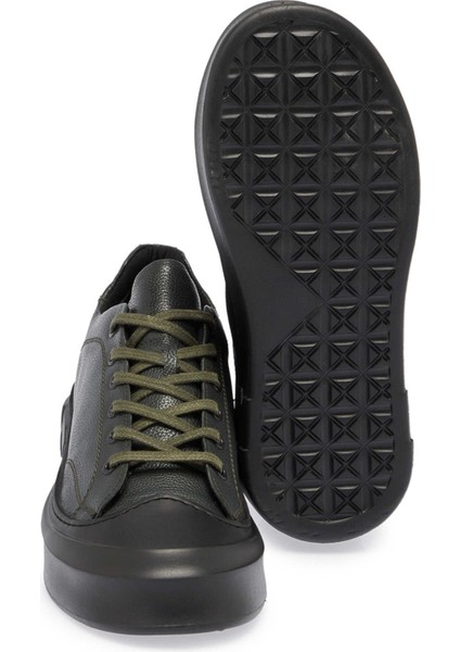 Yeşil Deri Erkek Sneaker - E24S1AY57136-H48