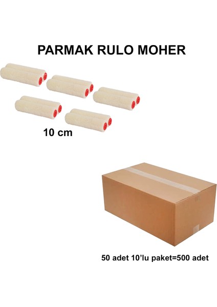 Izmir Fırça Arge Toptan Parmak Rulo Moher Yedek (10'lu) 10CM -500 Adet 012608