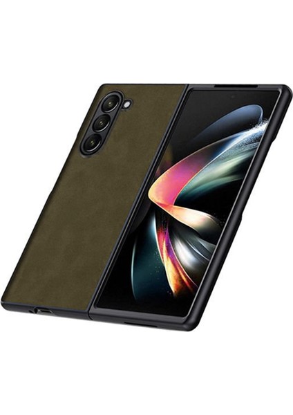 Samsung Galaxy Z Fold 6 Için Deri Desenli Plastik Koruma Kılıf