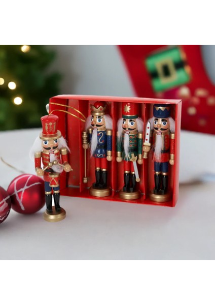 13CM Nutcracker Ahşap Asker Fındıkkıran, Fındıkkıran Asker Şekilli Kukla Noel Ahşap Dekoru Festival Noel Dekoru Yılbaşı