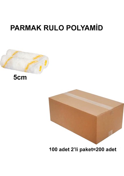 Izmir Fırça Arge Toptan Parmak Rulo Polyamid Yedek 5cm(2'li)- 200 Adet 012417