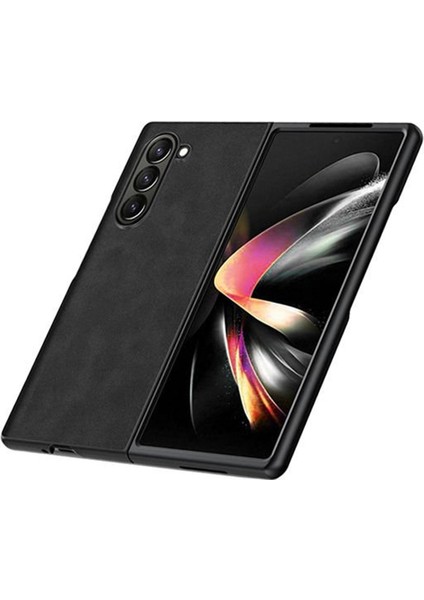 Samsung Galaxy Z Fold 6 Için Deri Desenli Plastik Koruma Kılıf