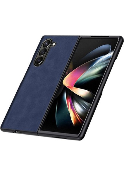 Samsung Galaxy Z Fold 6 Için Deri Desenli Plastik Koruma Kılıf