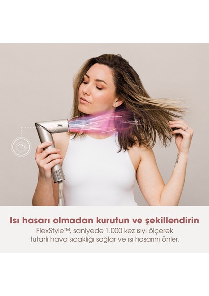 Flexstyle 5 In 1 Air Saç Kurutma ve Şekillendirme Sistemi+Saklama Kutusu stone