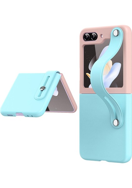 Samsung Galaxy Z Flip 6 Parmak Tutuculu Deri Desen Plastik Kılıf - AL3151