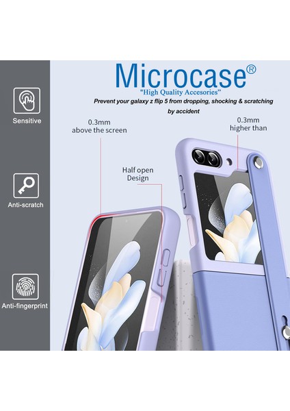 Samsung Galaxy Z Flip 6 Parmak Tutuculu Deri Desen Plastik Kılıf - AL3151