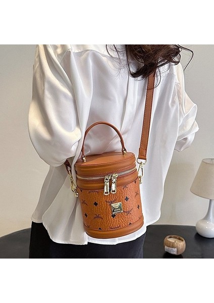 Yeni Moda High-End Crossbody Çok Yönlü Kova Çanta Kadınlar Için Silindirik Kova Çanta (Yurt Dışından) modelleri