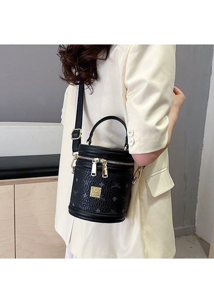 Yeni Moda High-End Crossbody Çok Yönlü Kova Çanta Kadınlar Için Silindirik Kova Çanta (Yurt Dışından) indirimleri