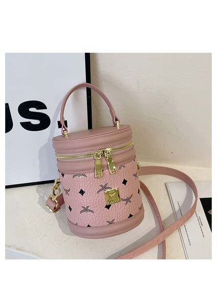 Yeni Moda High-End Crossbody Çok Yönlü Kova Çanta Kadınlar Için Silindirik Kova Çanta (Yurt Dışından)