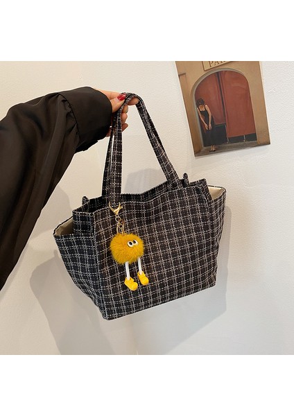 Batı Tarzı Küçük Taze Ekose Çanta Yeni Moda Omuzdan Askili Çanta Kadın Rahat Kişilik Basit (Yurt Dışından)