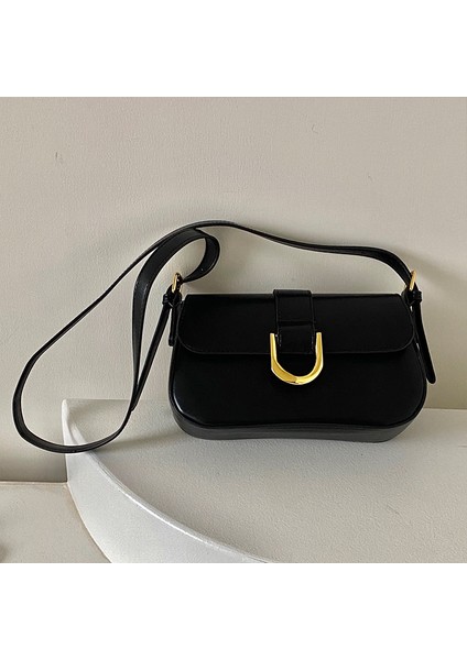 Kadınlar Için Üst Düzey Çanta, Retro Bordo At Nalı Tokası Moda El Koltuk Altı Çantası, Omuz Crossbody Çantası (Yurt Dışından)