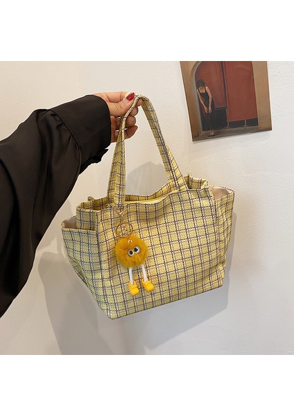 Batı Tarzı Küçük Taze Ekose Çanta Yeni Moda Omuzdan Askili Çanta Kadın Rahat Kişilik Basit (Yurt Dışından)