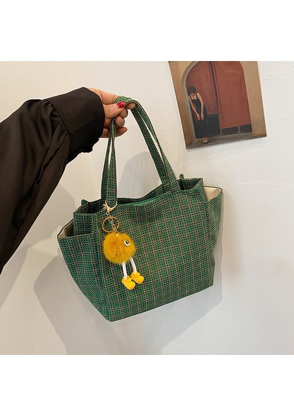 Batı Tarzı Küçük Taze Ekose Çanta Yeni Moda Omuzdan Askili Çanta Kadın Rahat Kişilik Basit (Yurt Dışından)