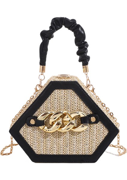 2024 Yaz Yeni Sınır Ötesi Kore Tarzı Çanta Kadın Niş Üst Düzey Doku Zincir Kadınlar Için Dekore Edilmiş Tek Omuz Çapraz Vücut Çanta (Yurt Dışından)